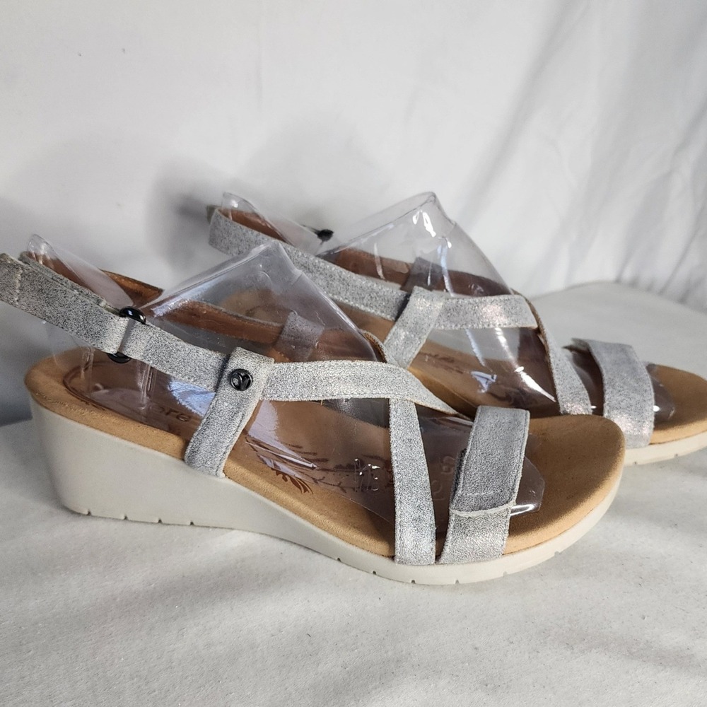 Revere Luxor Wedge Sandals silver/gold Wash Metallic Comfort Shoes wm 8M